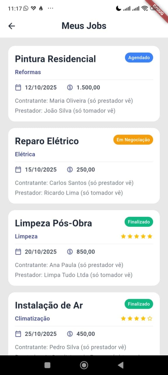 Tela inicial do app